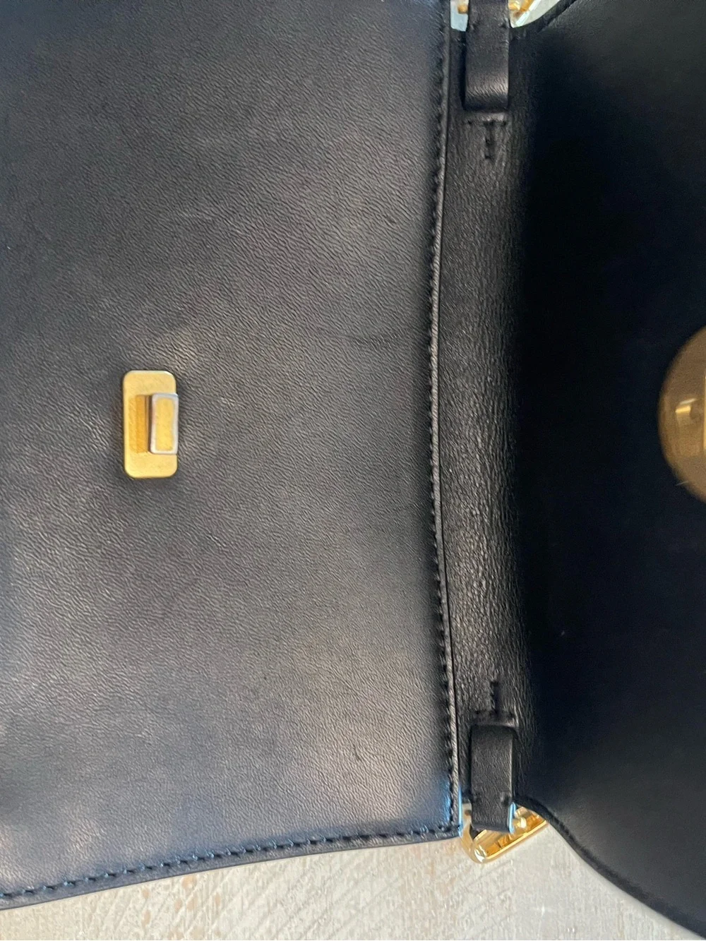 Tory Burch Black Quilted Leather Crossbody with Gold Logo